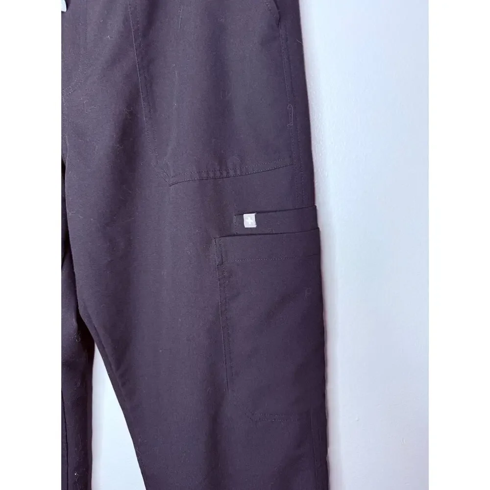 FIGS Technical Collection Black Scrub Pants Multiple Utility Pockets Healthcare